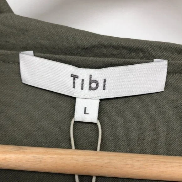 Tibi NWT Washed Viscose Utility Hoodie Jumpsuit in Moss Green LG - Picture 5 of 16